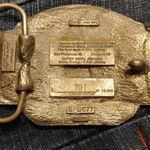 49ers Super Bowl 29 Champions Belt Buckle 10yrs ago - Picture 2 of 2